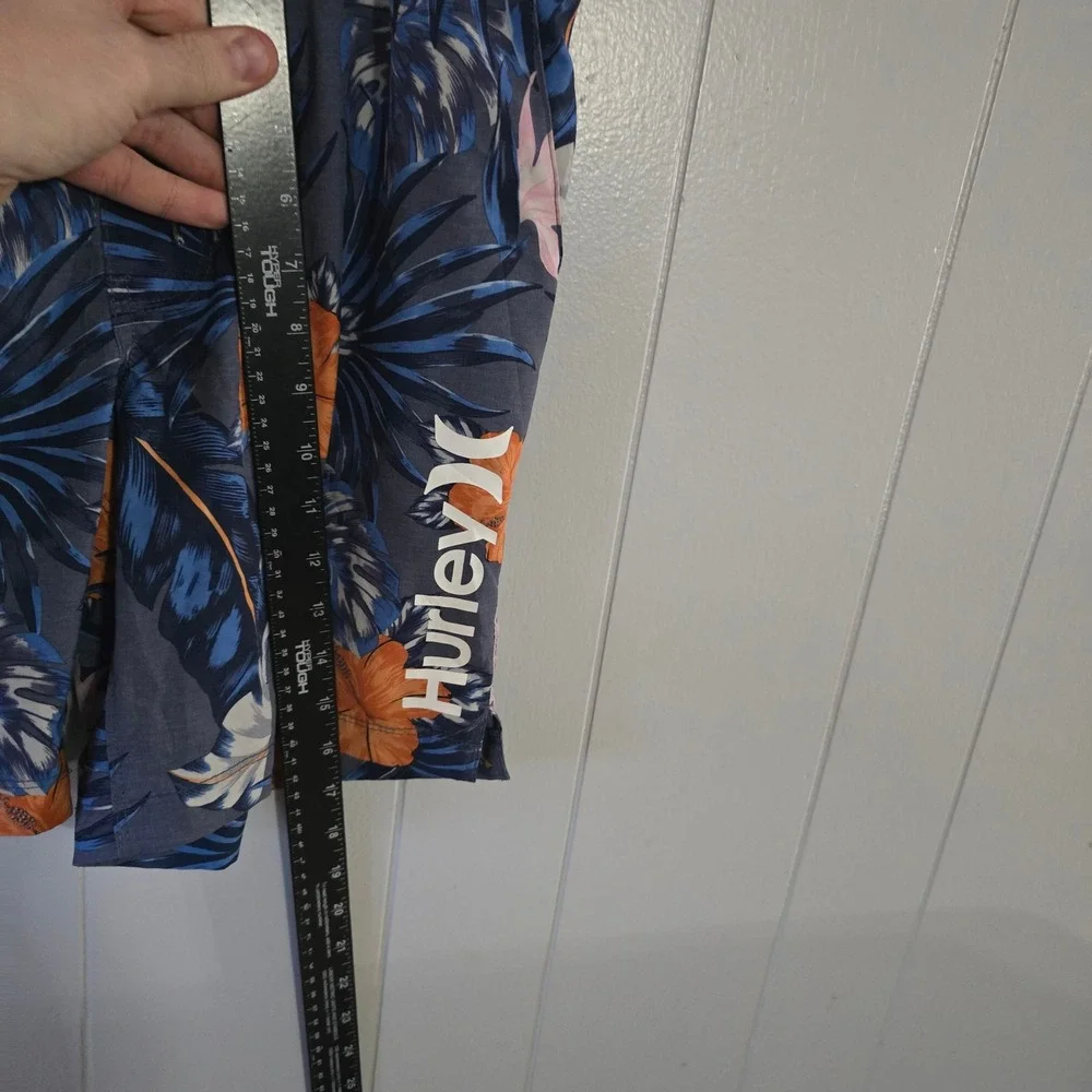 Hurley Swim Trunks‎ Mens Small Blue Orange Tropical Floral Board Shorts